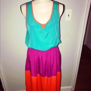 Midi colorblock summer dress